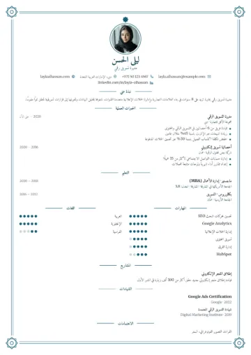نموذج سيرة ذاتية بقالب إسليمي