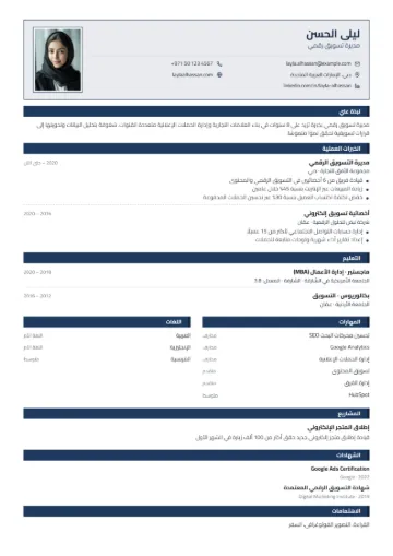 نموذج سيرة ذاتية بقالب الرسمي الإيراني
