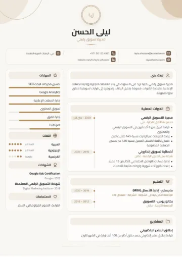 نموذج سيرة ذاتية بقالب مونوغرام
