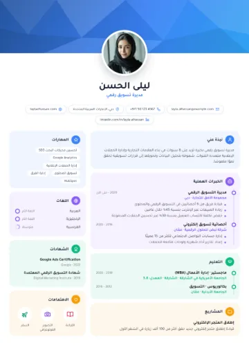 نموذج سيرة ذاتية بقالب الغلاف