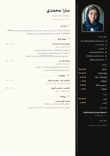 نمونه رزومه با قالب پرستیژ